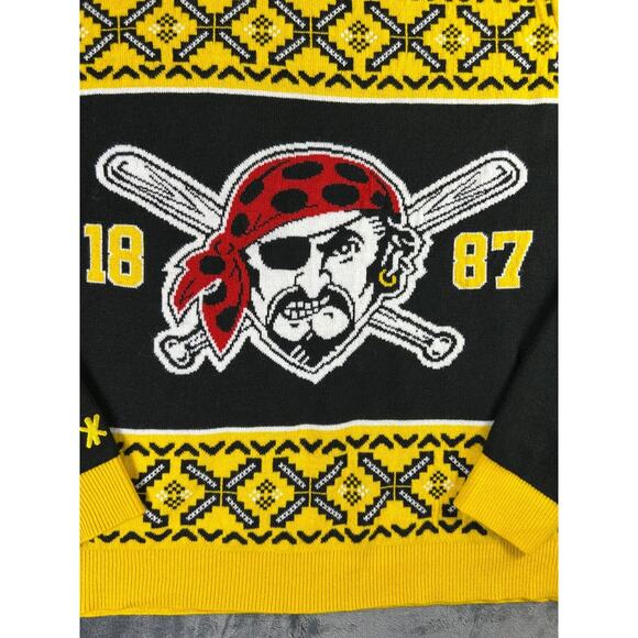 Pittsburgh Pirates Raise The Jolly Roger Ugly Christmas Sweater XL MLB‎ Klew - Picture 10 of 14